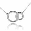 COLGANTE PERSONALIZADO CON NOMBRES DOS AROS FABRICADO EN PLATA 925/1000. MODELO DOBLE ARO