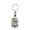 LLAVERO DÍA DE LA MADRE PERSONALIZADO EN ZAMAK BAÑO PLATA Y CUERO. MODELO A LAS MEJORES MAMAS