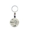 LLAVERO DÍA DE LA MADRE PERSONALIZADO EN ZAMAK BAÑO PLATA Y CUERO. MODELO MAMÁ Nº1 BEBÉ1190