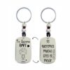 LLAVERO DÍA DEL PADRE PERSONALIZADO EN ZAMAK BAÑO PLATA Y CUERO MODELO TE QUIERO PAPI NIÑO