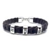 PULSERA PERSONALIZADA DÍA DEL PADRE FABRICADA EN ZAMAK BAÑO PLATA Y CUERO. MODELO (EL MEJOR ABU)