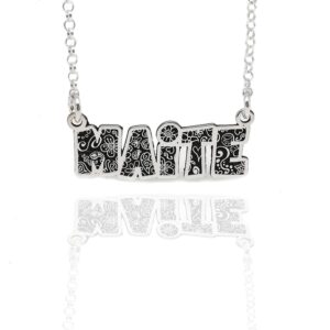 COLLAR CON NOMBRE PERSONALIZADO EN PLATA 925. MODELO IFLOR