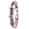 PULSERA PERSONALIZADA CON NOMBRES FABRICADA CON CUERO NACIONAL Y ZAMAK BAÑO PLATA. MODELO TE QUIERO MAMI