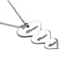 COLGANTE CORAZÓN PERSONALIZADO EN PLATA DE LEY 925/1000 – REGALO DÍA DE LA MADRE, NAVIDAD – COLLAR PERSONALIZADO – MEDIDA 35X20MM (3 CORA UNIDOS)