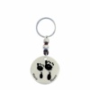 LLAVERO PERSONALIZADO DE ZAMAK BAÑO PLATA CON NOMBRE Y HUELLA – REGALO GRABADO ARTESANAL – HECHO EN MÁLAGA – LLAVERO CON NOMBRE PARA PAPÁ, MAMÁ, PAREJAS. (1190-2 HUELLAS)