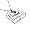 Collar Personalizado en Plata 925 con 3 Corazones – Grabado con Nombres – Medidas 16/24/32 mm – Hecho a Mano – Modelo 3 Corazones 25